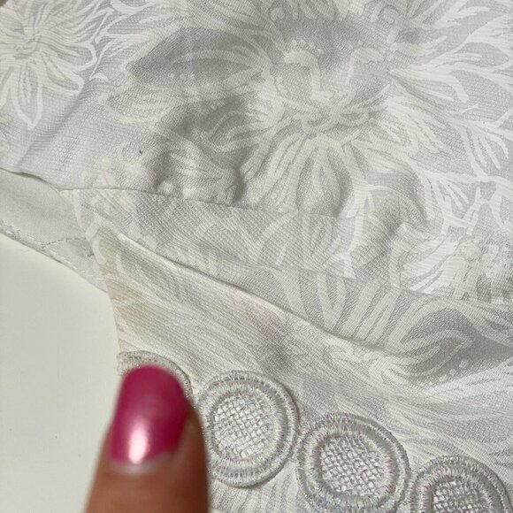 Lilly Pulitzer Womens Mila Sleeveless Lace Shift Mini Dress White 0 Floral 95954 - Picture 10 of 11